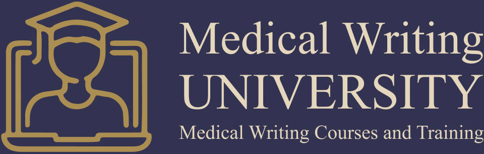 Logo of Medical Writing University, offering courses and training.